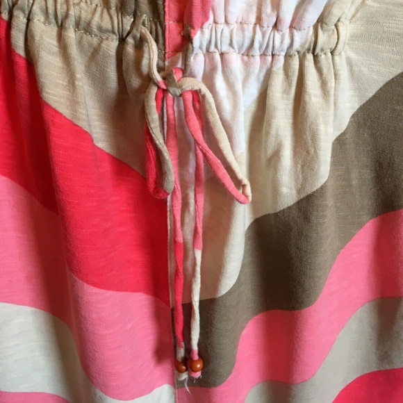 SOLDTommy Bahama  XS Sleeveless Tan Stripe Dress - Picture 4 of 7